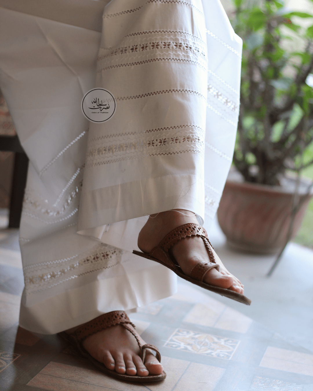 Handcrafted Tarkashi - Cotton Lawn Trouser/Pant - Unstitched