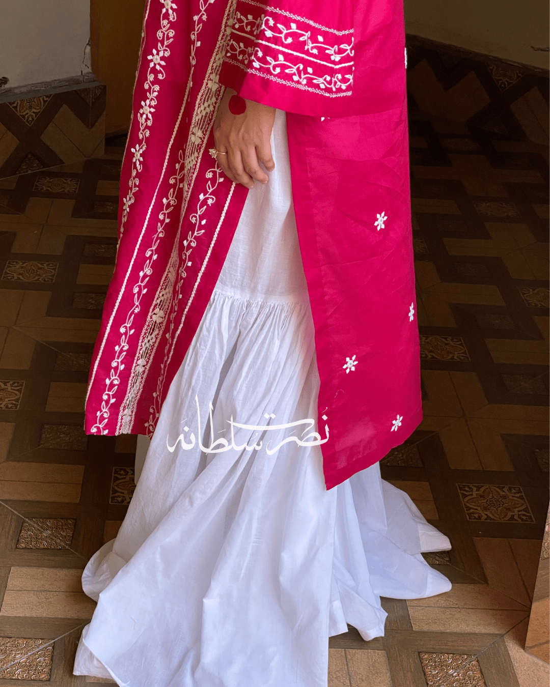 Classic Handcrafted Tarkashi, Tukri and Aari Work Shirt - Mulberry Pink Shade