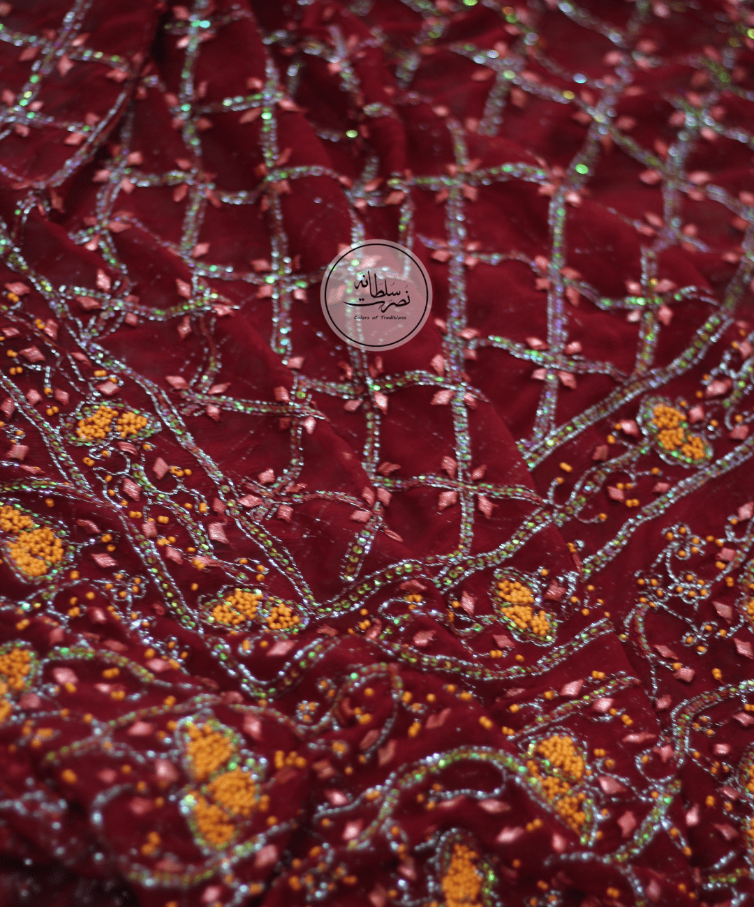 Mehru Nisa - Handmade Gotta Work Dupatta - Pure Chiffon