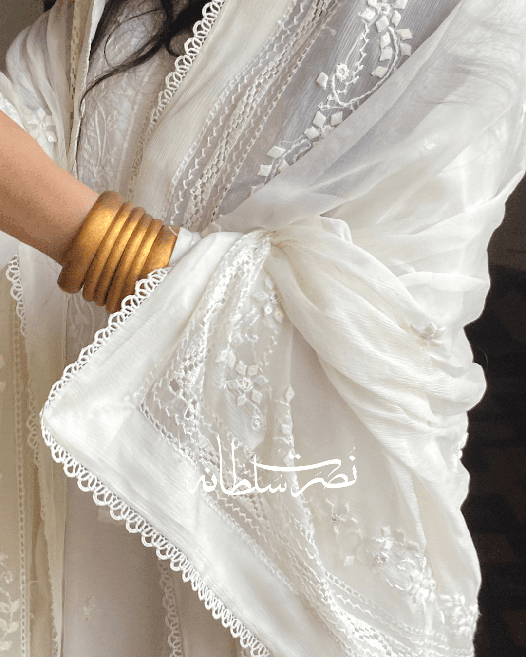 Classic Pure Chiffon Handcrafted Tarkashi Dupatta