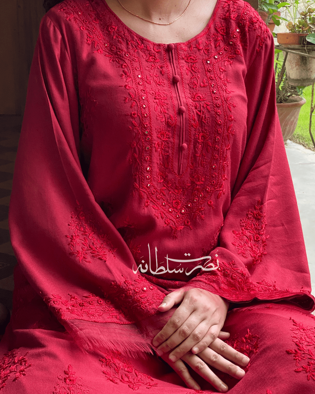 Hand Embroidered Mirror Work Kurta