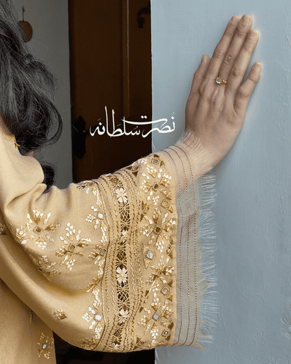Golden Beige Marina with Hand Embroidery, Tarkashi & Mirror Work