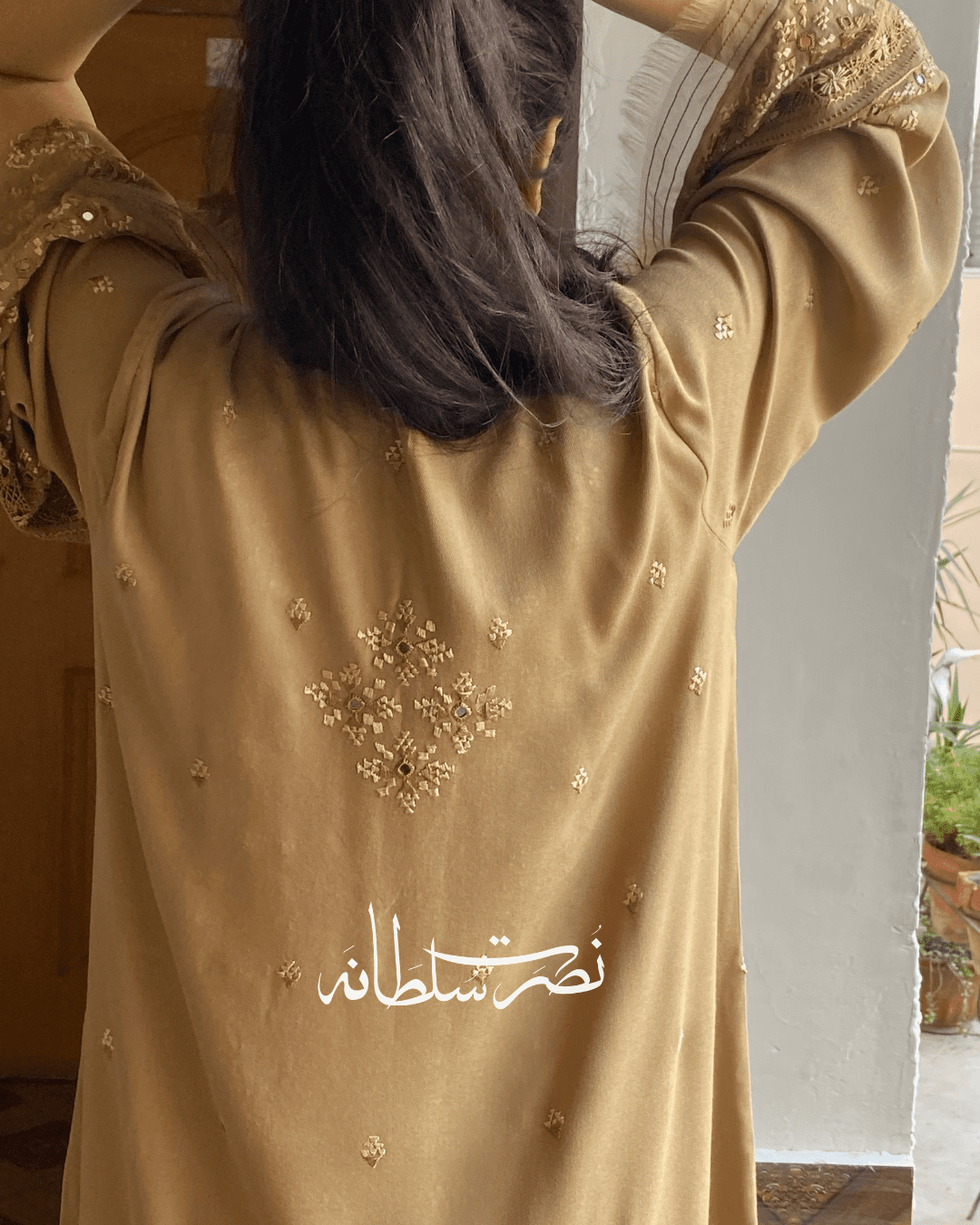 Golden Beige Marina with Hand Embroidery, Tarkashi & Mirror Work