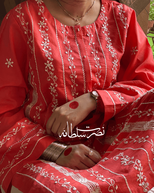 Classic Handcrafted Tarkashi, Tukri and Aari Work Shirt