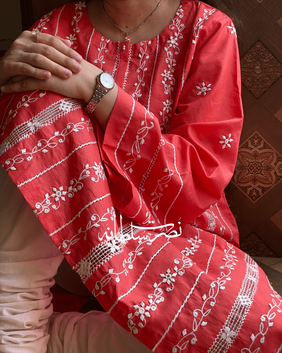 Classic Handcrafted Tarkashi, Tukri and Aari Work Shirt