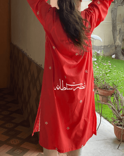 Classic Handcrafted Tarkashi, Tukri and Aari Work Shirt