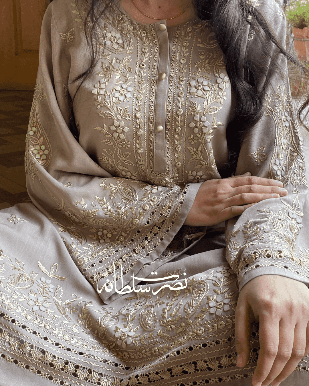 Handmade tarkashi kurta