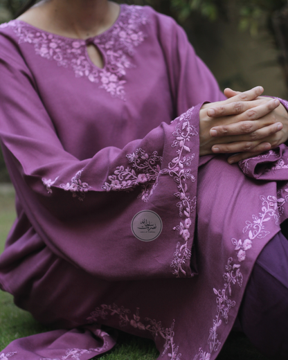 Smokey Mauve - Hand Embroidered Shirt - Winter Marina - Pret