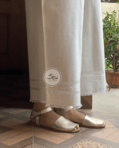 Pearl White Handcrafted Trouser/Pant/Shalwar - Dyeable - Pret