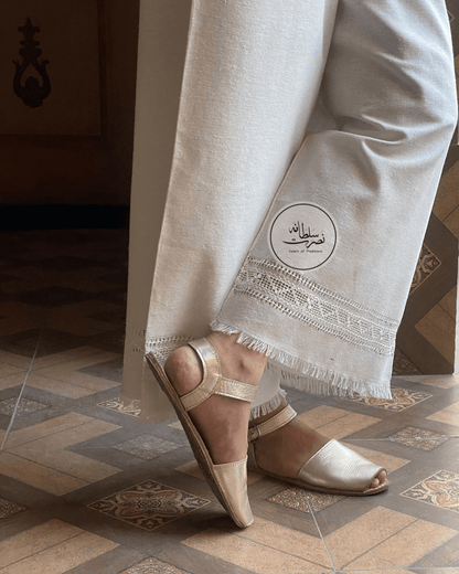 Pearl White Handcrafted Trouser/Pant/Shalwar - Dyeable - Pret