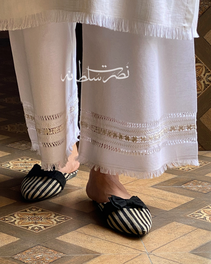 Pearl White Handcrafted Trouser/Pant/Shalwar - Dyeable - Pret