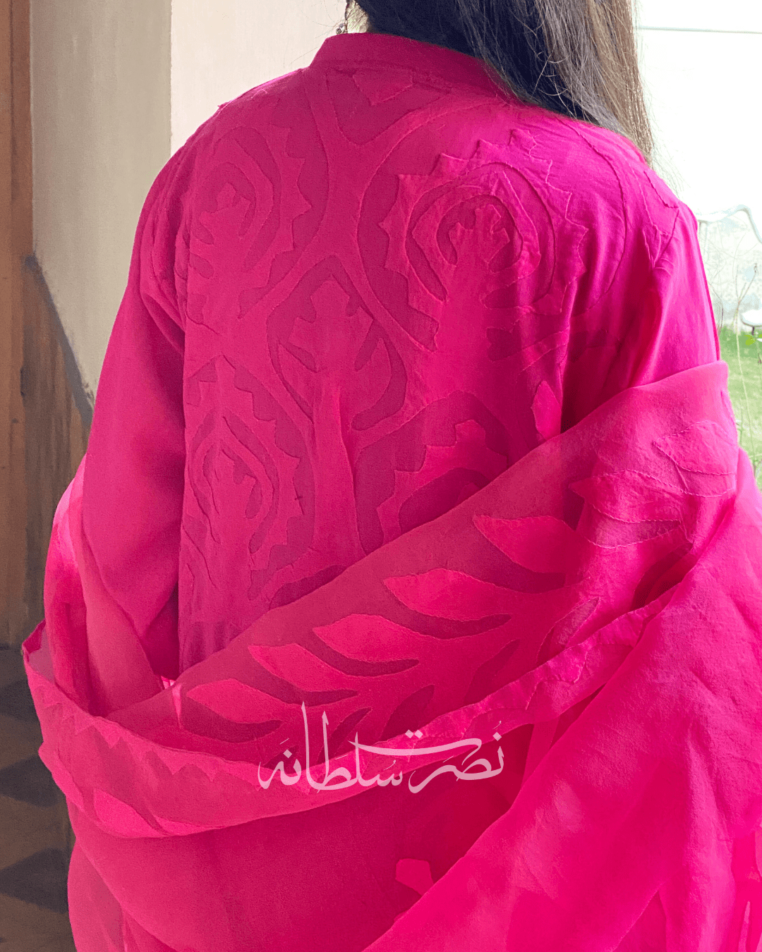 Hot Pink - Swiss Lawn Handcrafted Ralli Work – 2 Piece