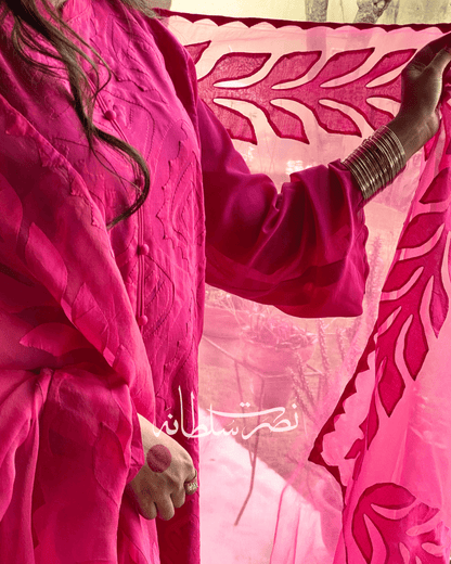 Hot Pink - Swiss Lawn Handcrafted Ralli Work – 2 Piece