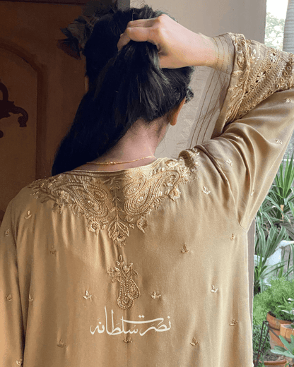 Classical Beige Tarkashi & Hand Embroidered Kurta - Marina