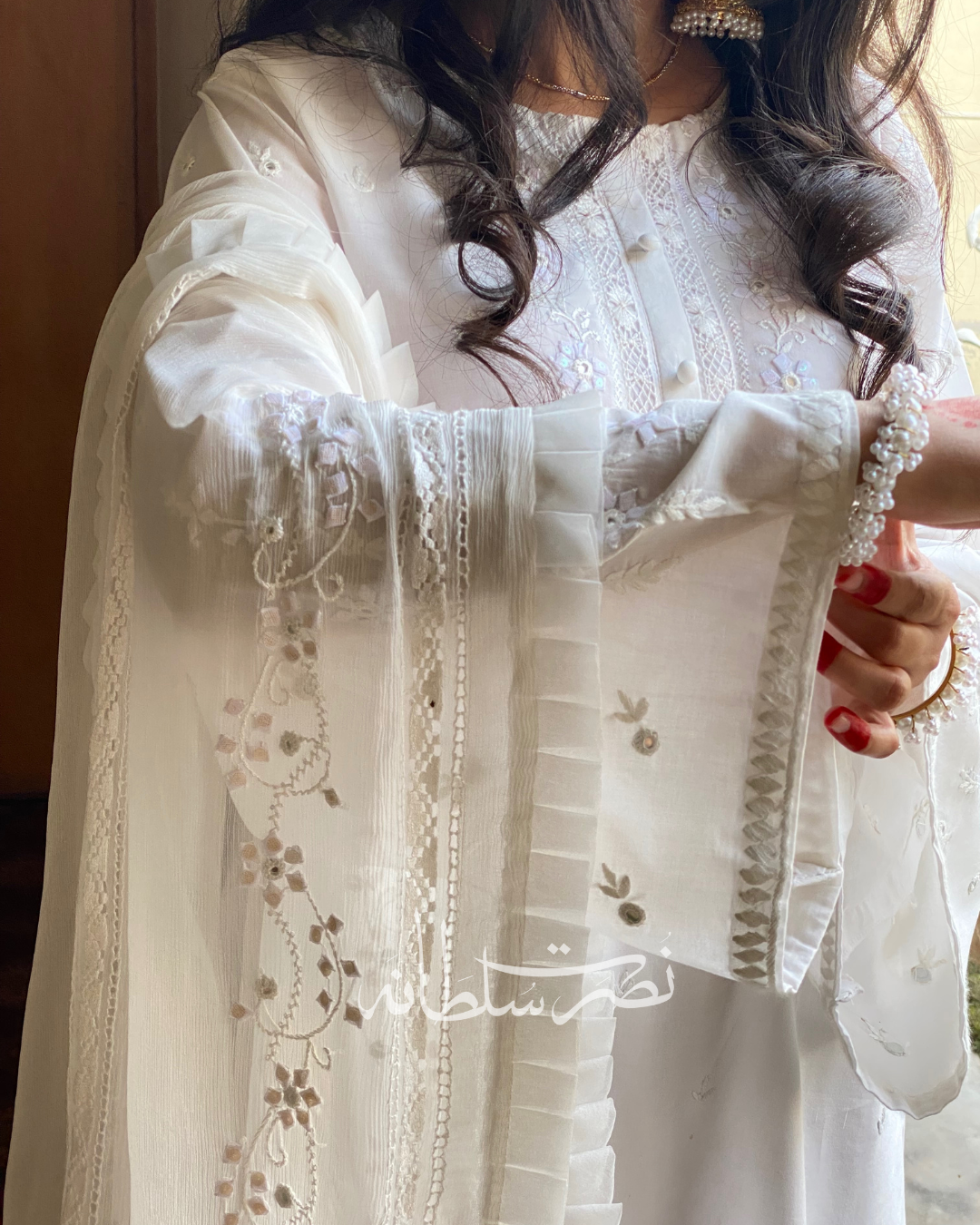 Pure Chiffon Handcrafted Tarkashi Dupatta