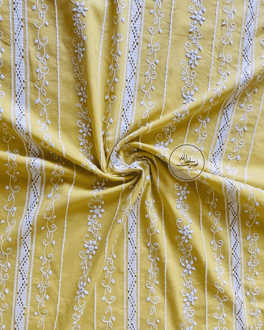 Pure Lawn Handcrafted Tarkashi, Tukri & Mirror work Shirt - Fresh Yellow