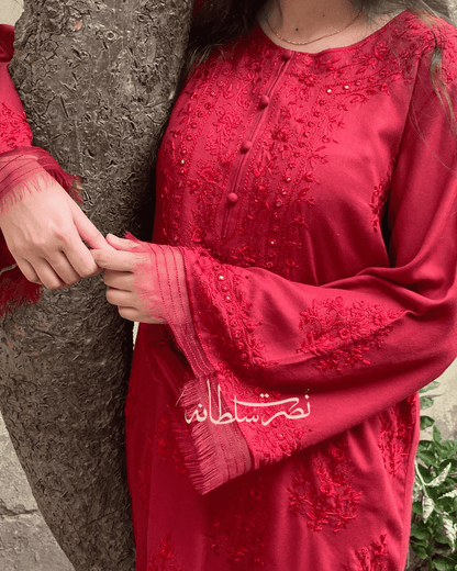 Hand Embroidered Mirror Work Kurta 