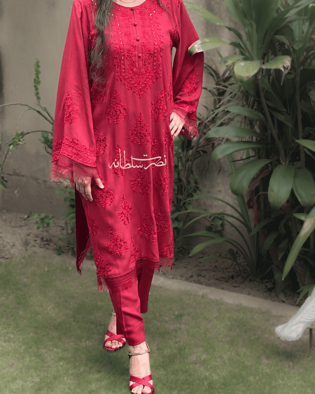 Hand Embroidered Mirror Work Kurta 