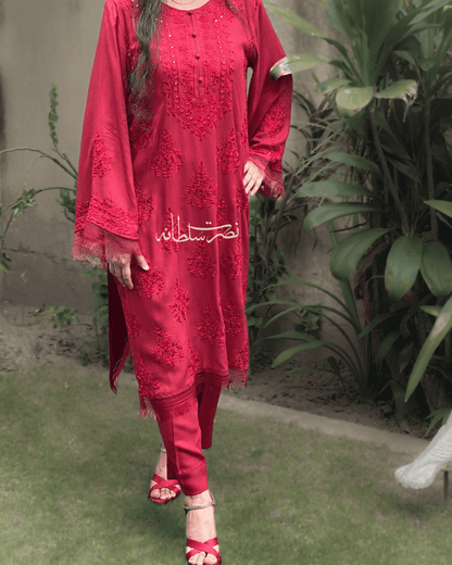 Hand Embroidered Mirror Work Kurta 