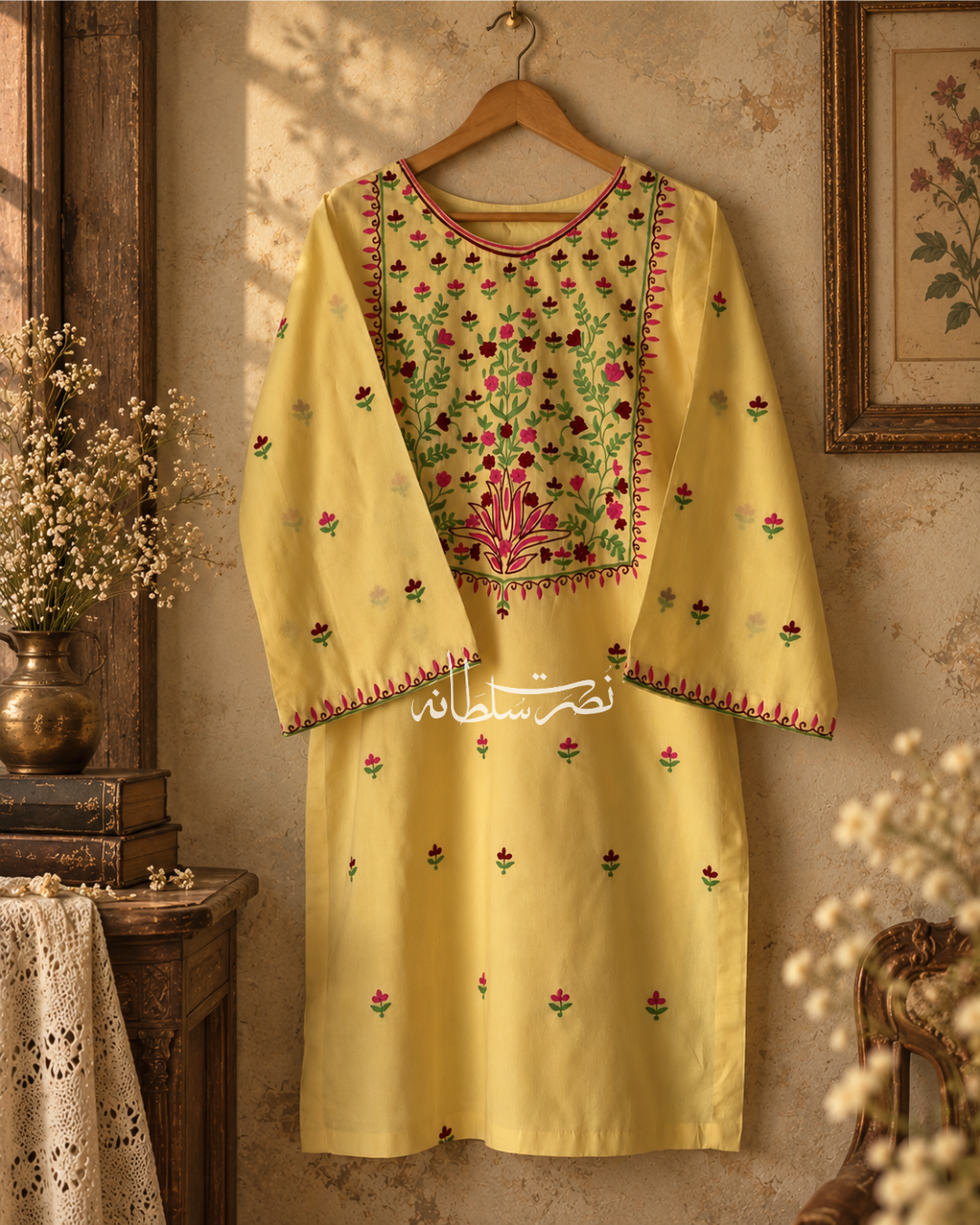 Beautiful Handmade Kurta - Butter Yellow Shade